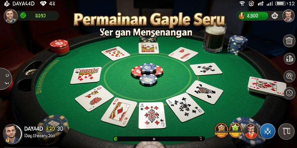 Tampilan seru gameplay Gaple di DAYA4D yang penuh tantangan.