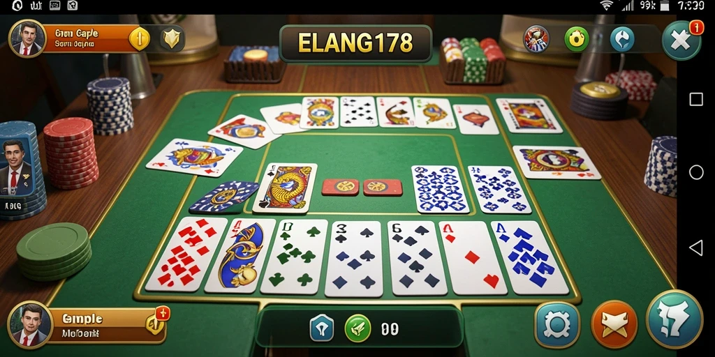 Screenshot gameplay ELANG178 menampilkan suasana bermain Gaple yang seru.
