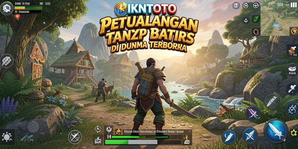 Tangkapan layar gameplay IKNTOTO menunjukkan suasana dunia terbuka yang luas.