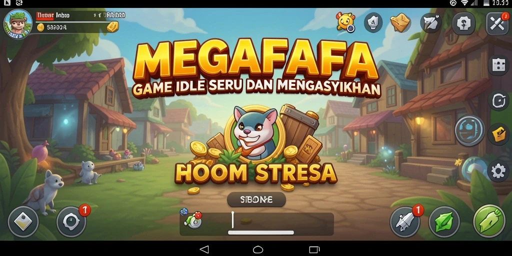 Screenshot utama MEGAFAFA menampilkan gameplay Idle yang menarik.