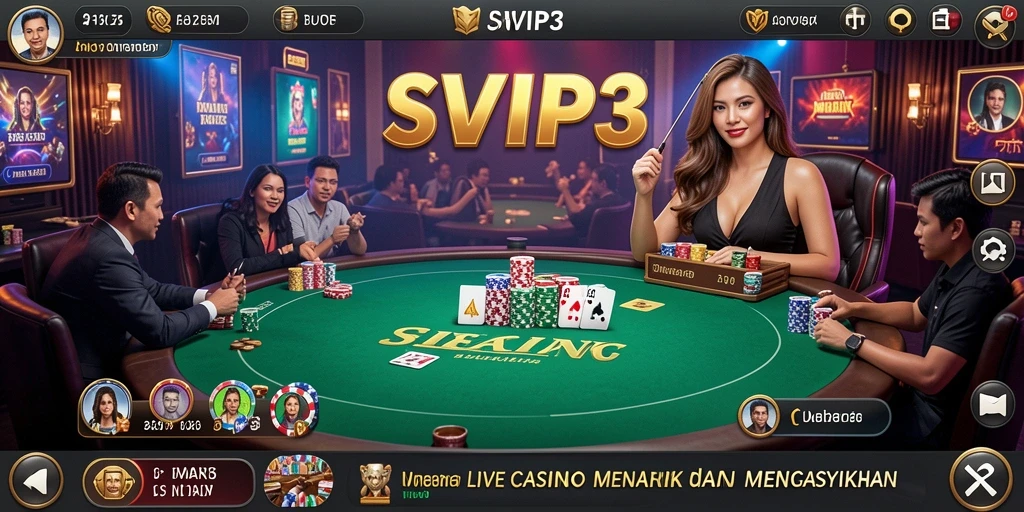 Tampilan gameplay SVIP3 yang memukau dalam Live Casino.