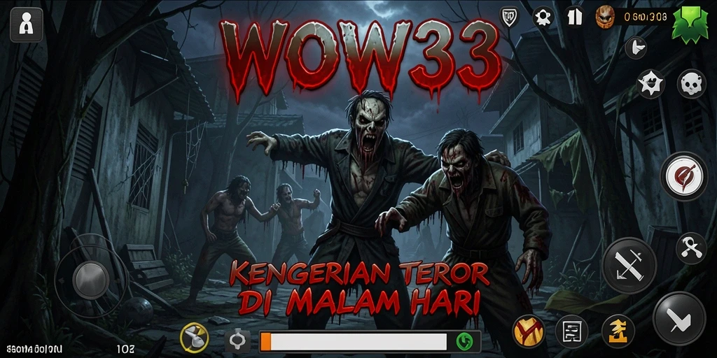 Screenshot gameplay menampilkan ketegangan di dalam permainan horror WOW33.