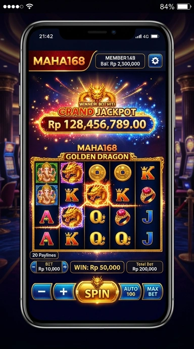 Tampilan antarmuka aplikasi maha168 yang user-friendly.